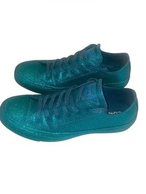 Converse Brittany Oxford Glitter Teal Low Top Sneakers Women’s size 7. Pre-owned